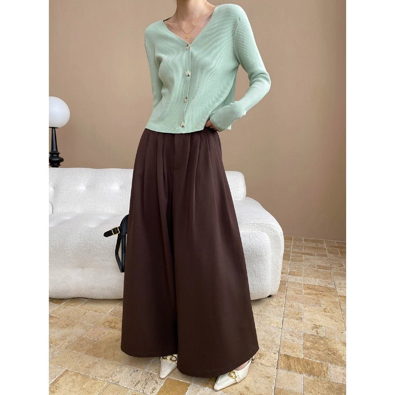 Damen Cardigan Rippenstrick Weich Beige