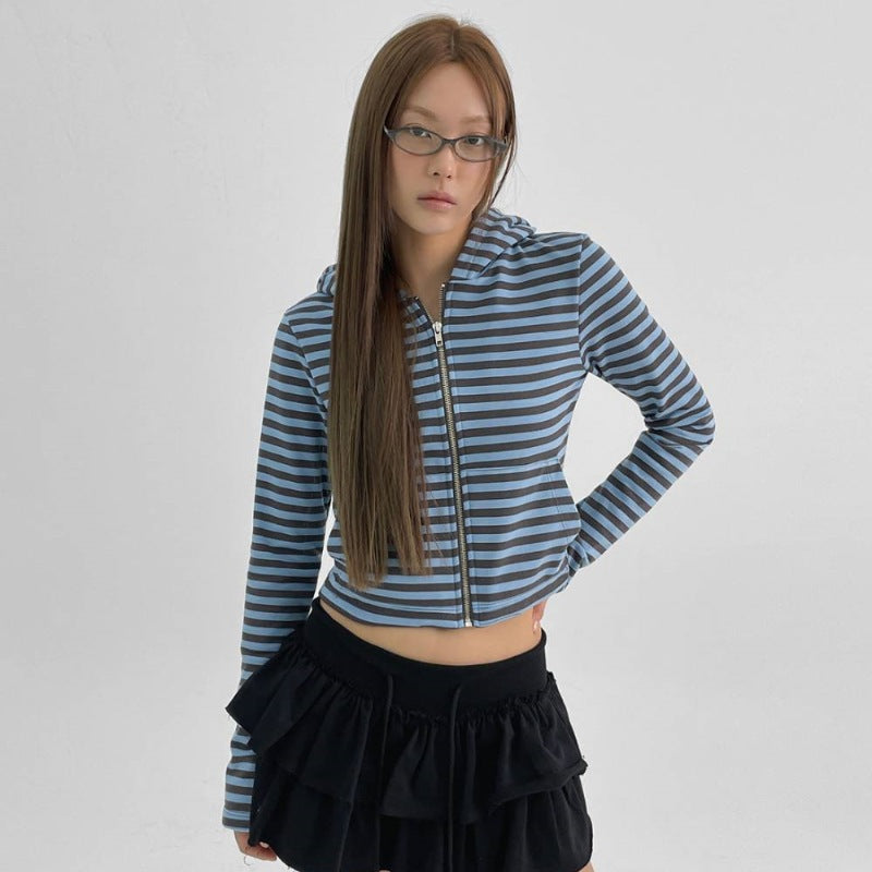 Damen Cropped Sweatjacke Luftig Reißverschluss Norvielle
