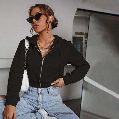 Damen Cropped Hoodie Jacke Weich Norvielle