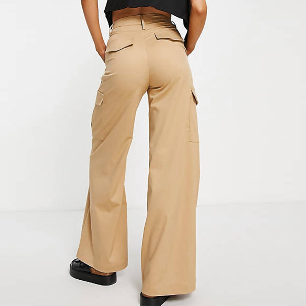 Damen Cargo-Hose Praktische Seitentaschen Lässiger Schnitt Beige
