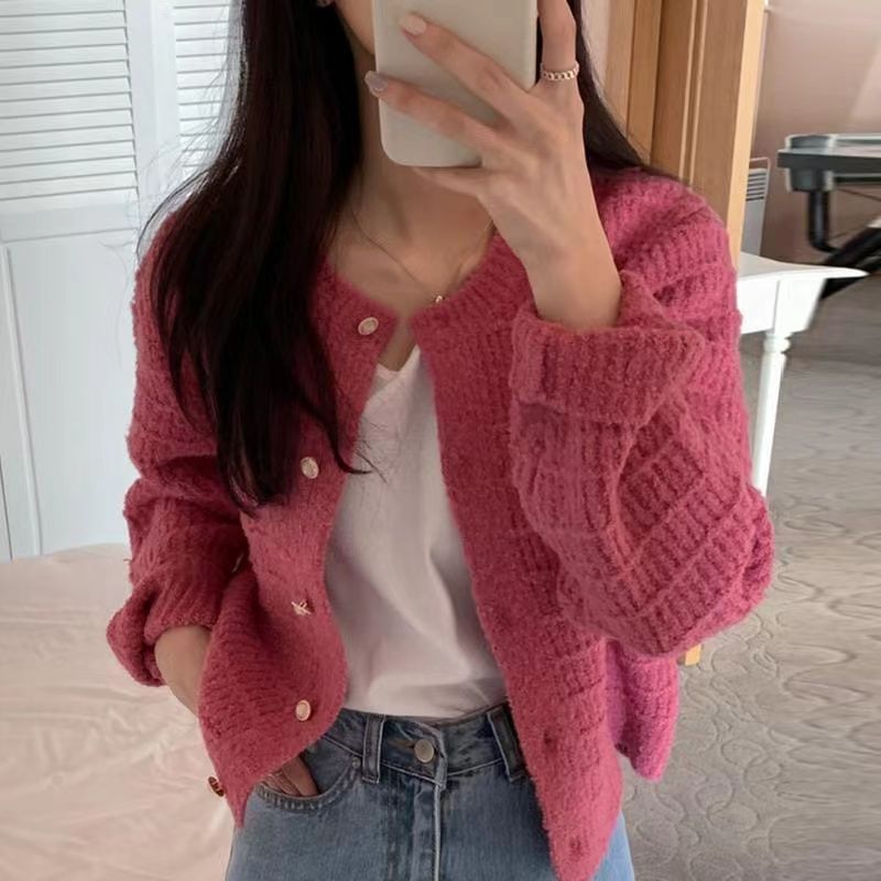 Damen Rippstrickjacke Knopfdetails Norvielle