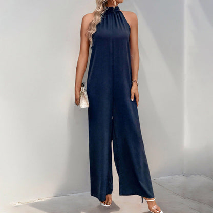 Damen Jumpsuit Hochhalter mit Weitem Bein Norvielle
