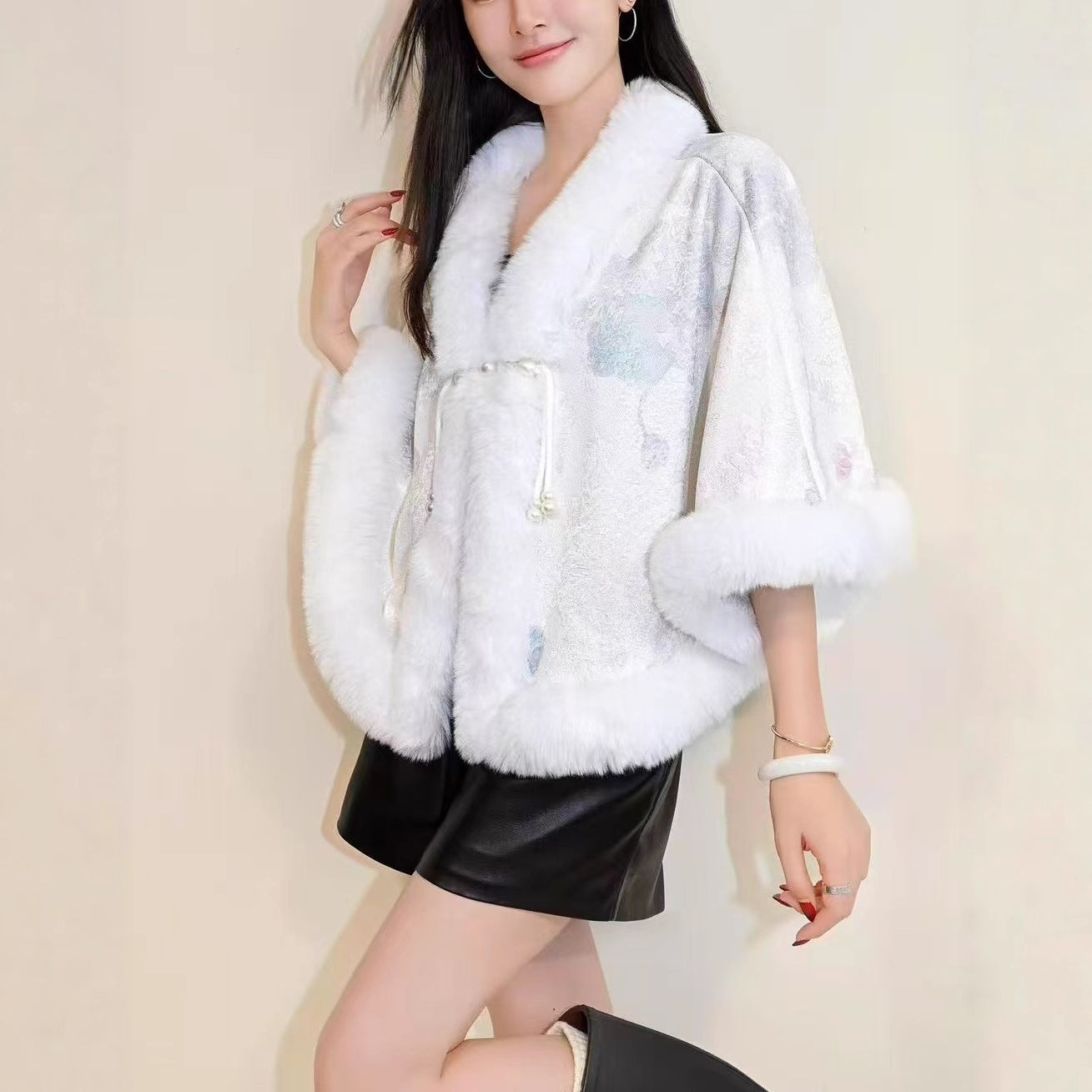 Damen Kuscheljacke Fellkragen Norvielle - Norvielle