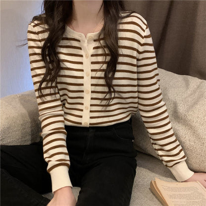 Damen Strickpullover Langärmlig Knopfverschluss Norvielle