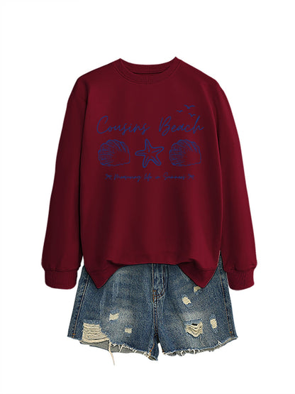 Damen Sweatshirt Maritimes Motiv Bequemer Schnitt Norvielle