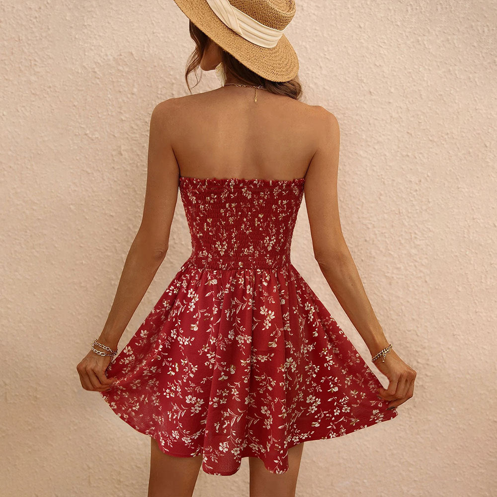 Damen Minikleid Sommer florales Design elastisch Norvielle