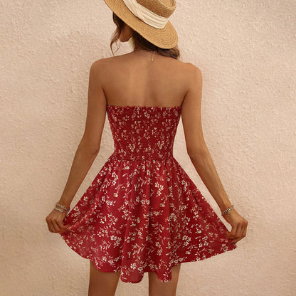 Damen Minikleid Sommer florales Design elastisch Norvielle