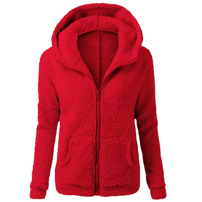 Damen Fleecejacke Kapuze Norvielle