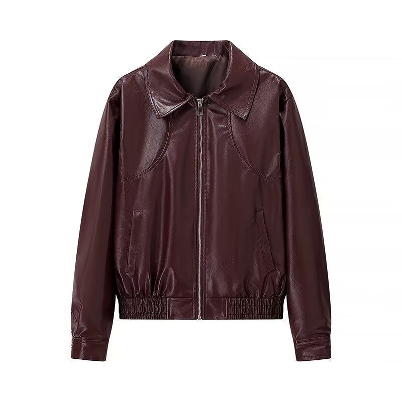 Damen Lässige Jacke Elastisch Mit Hochschließendem Kragen