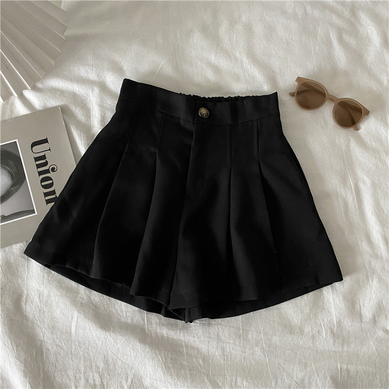 Damen Shorts Faltenwurf Knopfdetail Elegante