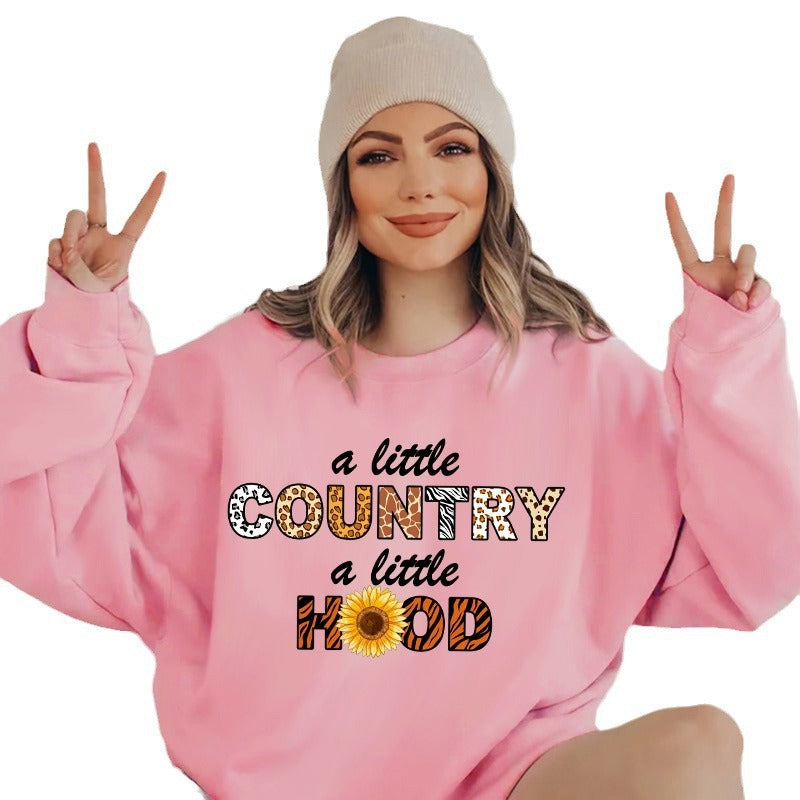 Damen Sweatshirt Lässiger Print Weite Ärmel Norvielle