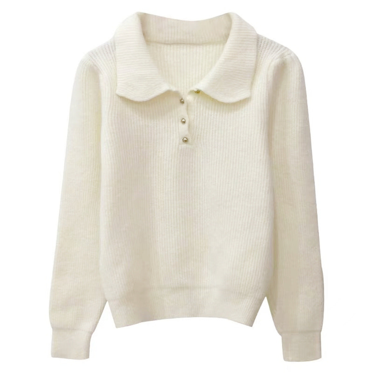 Damen Pullover mit Polokragen Weiches Strick Norvielle