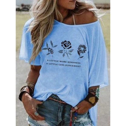 Damen T-Shirt Boho-Stil Floralmuster Norvielle