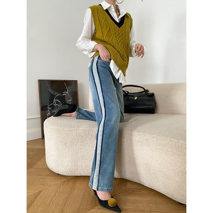 Damen High-Waist Jeans Lässiger Schnitt Norvielle Denim