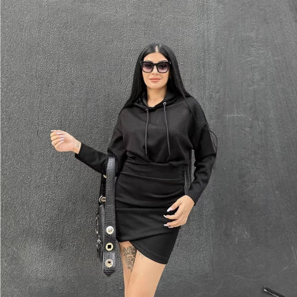 Damen Sportkleid Mit Kapuze Lässig Norvielle