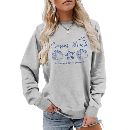 Damen Sweatshirt Maritimes Motiv Bequemer Schnitt Norvielle