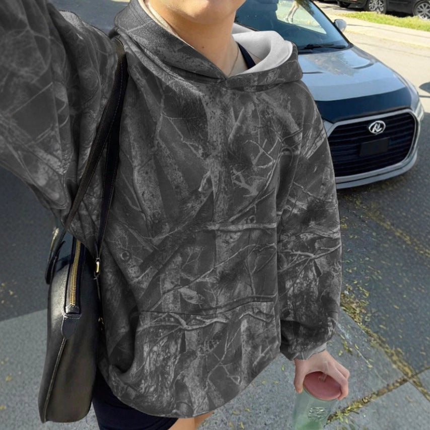 Damen Kapuzenpullover Camouflage Muster Norvielle