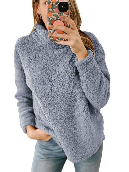 Damen Fleece-Pullover Hochkragen Struktur Norvielle