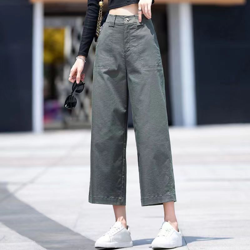 Damen Weite Hose Hochtaillierter Bund Norvielle