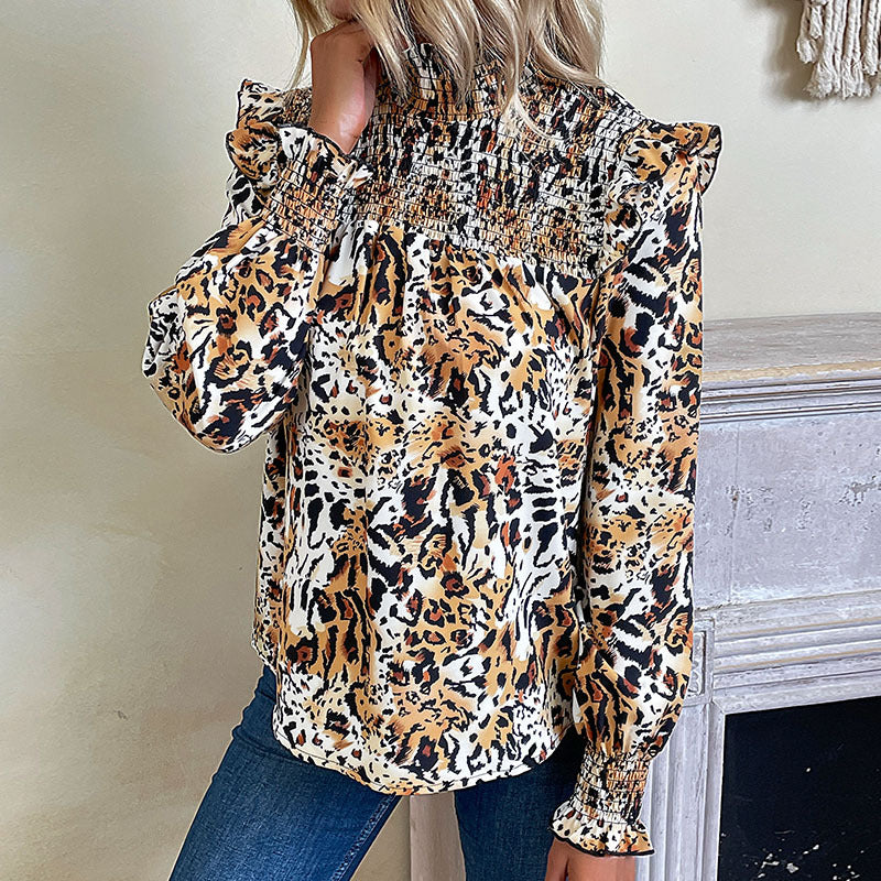 Damen Bluse Puffärmel Elastisch Weiß - Norvielle
