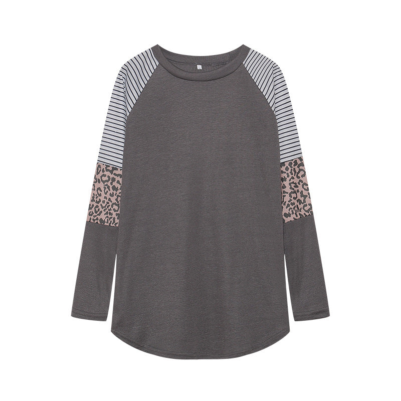 Damen Langarmshirt Tiermuster Streifen Norvielle