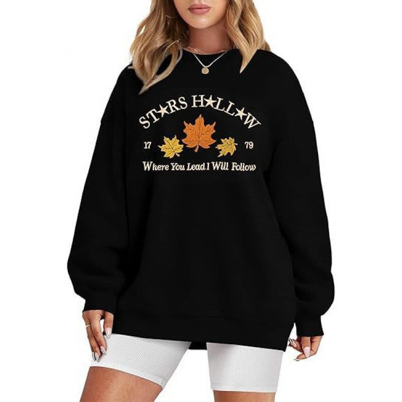 Damen Sweatshirt Weites Design Herbstmotiv Norvielle