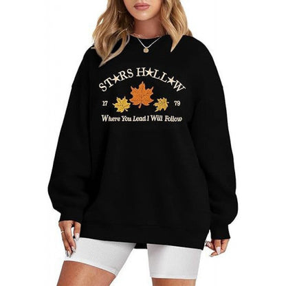 Damen Sweatshirt Weites Design Herbstmotiv Norvielle