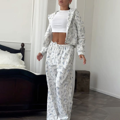Damen Freizeitoutfit Floralmuster Norvielle