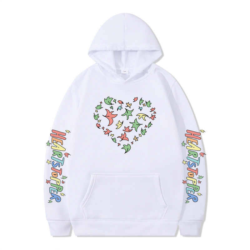 Damen Kapuzenpullover Herz- und Blattmotiv Norvielle