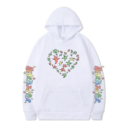 Damen Kapuzenpullover Herz- und Blattmotiv Norvielle