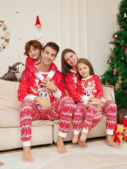 Weihnachtspyjama Set Familie mit Hundepyjama