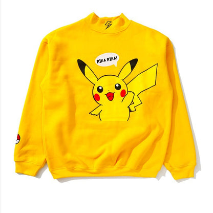 Damen Sweatshirt Pikachu Motiv Hochkragen