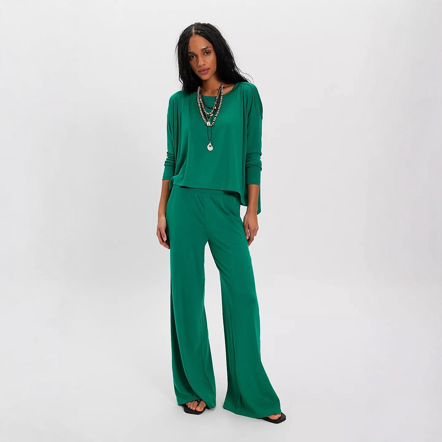 Damen Twinset Weites Oberteil und Hose Norvielle
