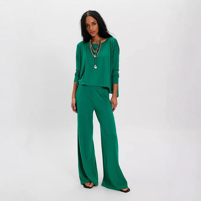 Damen Twinset Weites Oberteil und Hose Norvielle