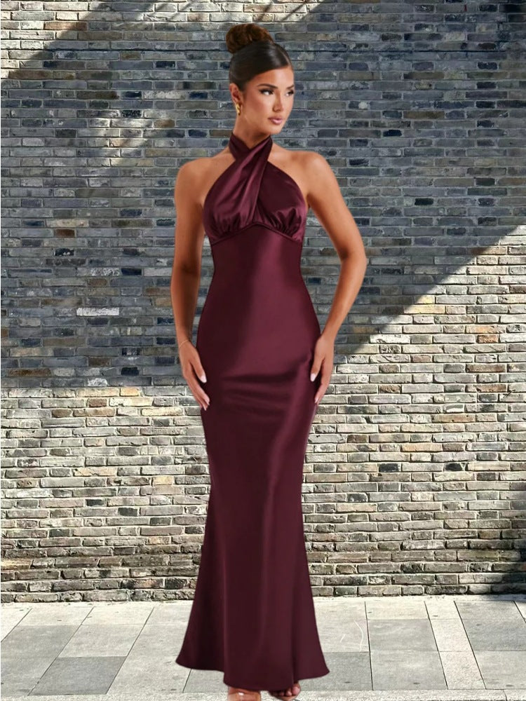 Damen Abendkleid Elegantes Halterneck Figurschmeichelnd Norvielle