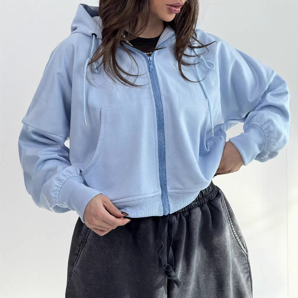 Damen Hoodie mit weiten Ärmeln und Taschen Norvielle