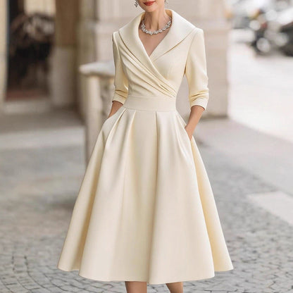 Damen Wickelkleid mit Schößchen und Taschen Norvielle