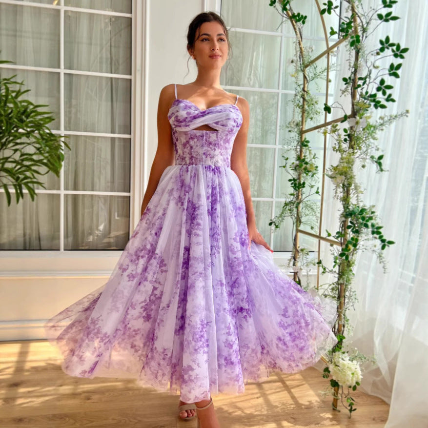 Damen Abendkleid Florales Design Eleganter Schnitt Norvielle - Norvielle