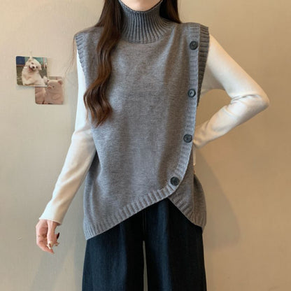 Damen Strickpullover Hohler Kragen Asymmetrisch Norvielle - Norvielle