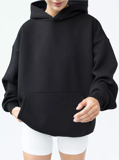 Damen Oversize Kapuzenpullover Baumwollmix