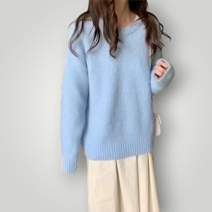 Damen Pullover Weite Passform Langärmlig