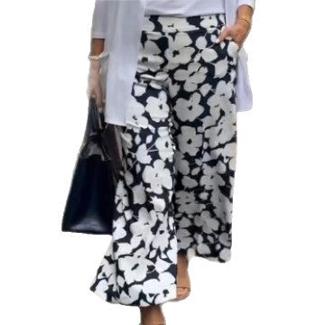 Damen Sommerhose Weite Passform Elastischer Bund Floral Norvielle