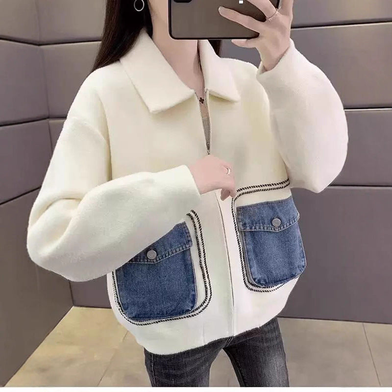 Damen Oberjacke Denim-Taschen