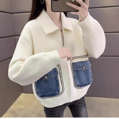 Damen Oberjacke Denim-Taschen