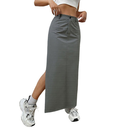 Damen langer Rock mit seitlichem Schlitz Norvielle