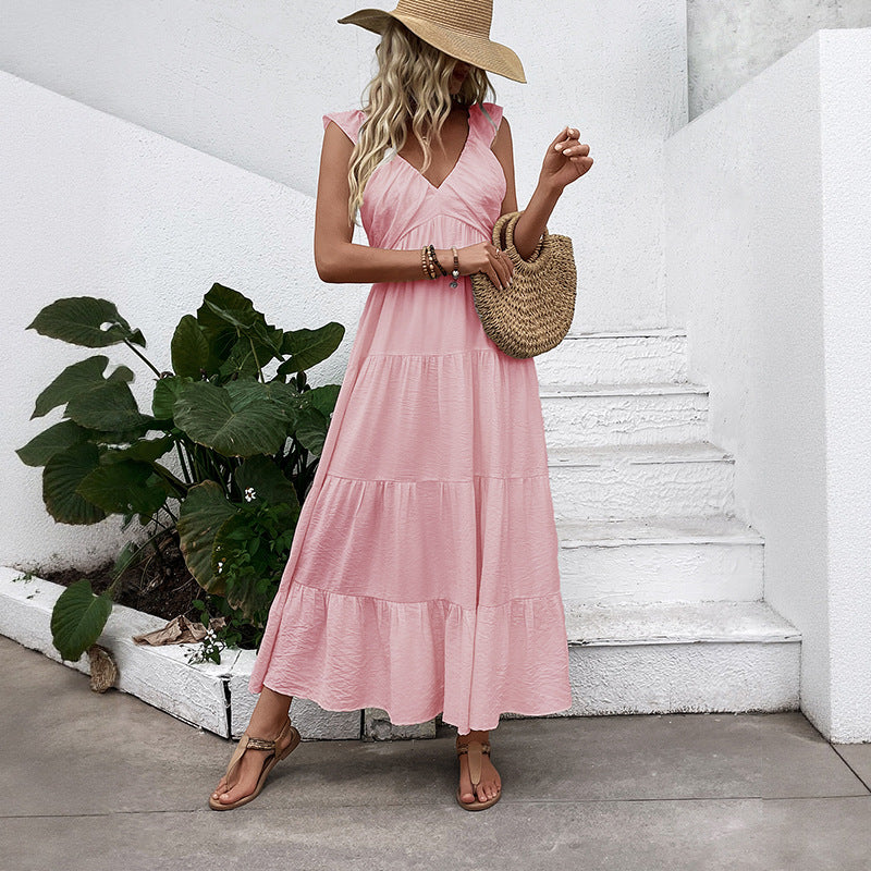 Damen Maxikleid Rüschendesign Schwingrock Norvielle