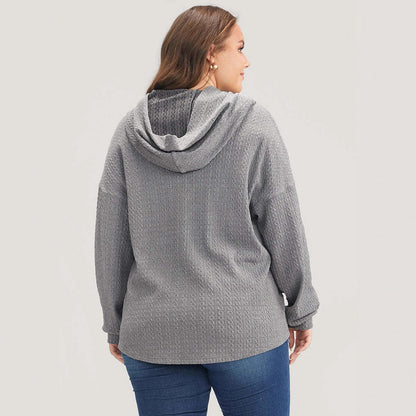 Damen Kapuzenpullover Strukturiertes Design Norvielle