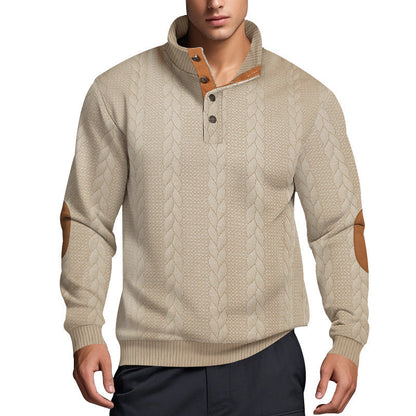 Herren Strickpullover Hochkragen Muster