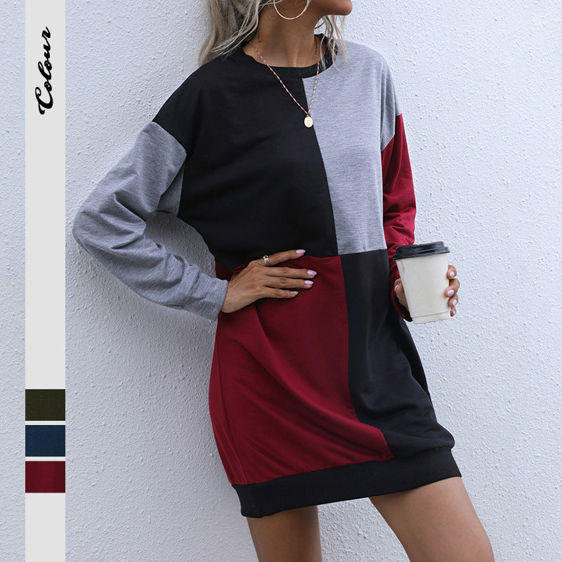 Damen Oversized Kleid Farbblockdesign Norvielle - Norvielle