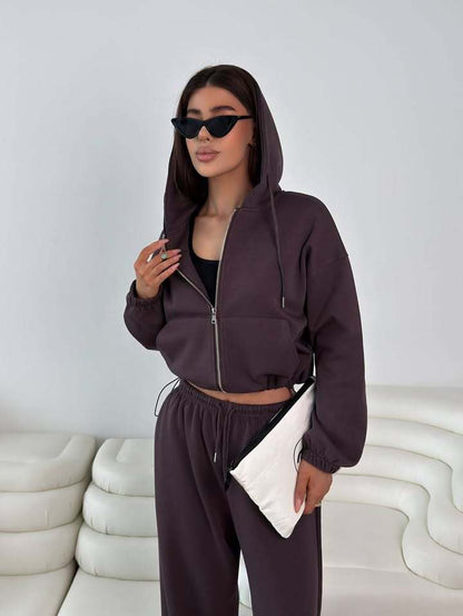 Damen Sportliches Kapuzen-Set elastisch Norvielle